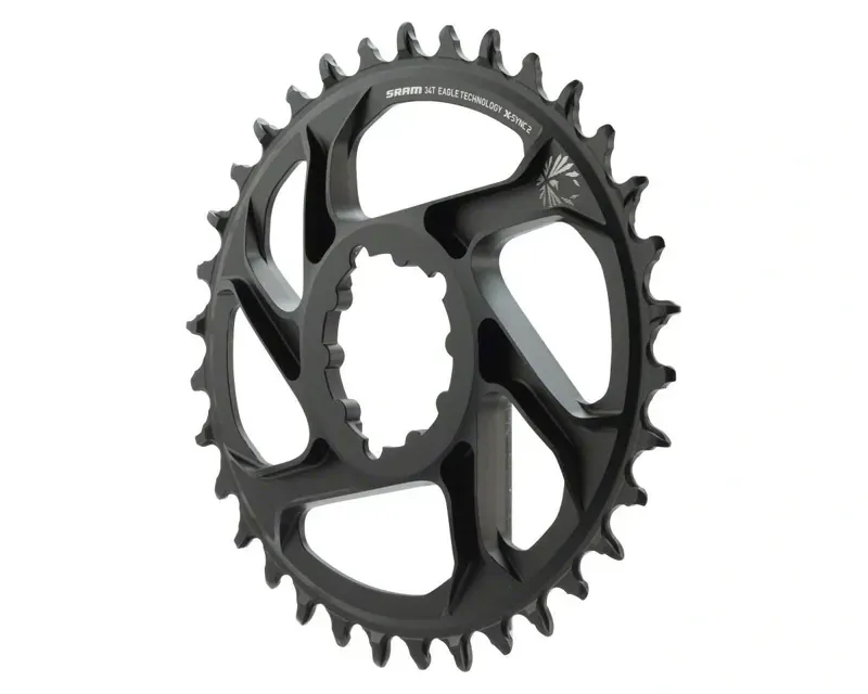 SRAM X-Sync 2 Oval DM 6mm Offset 34-tooth A. Eagle Chainring in Black-1