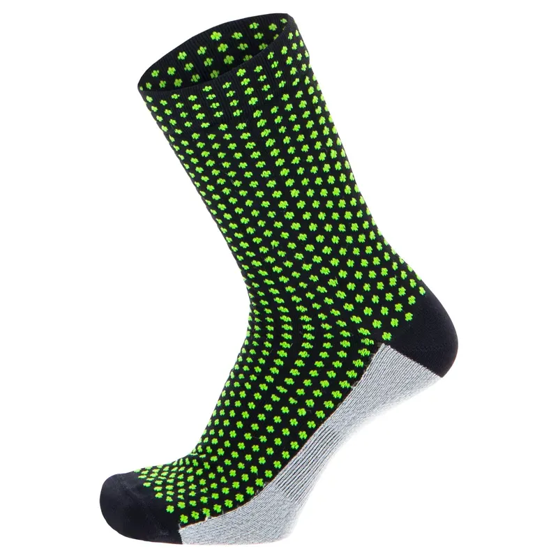 Santini SEFRA Design Medium Profile Cycling Socks in Green