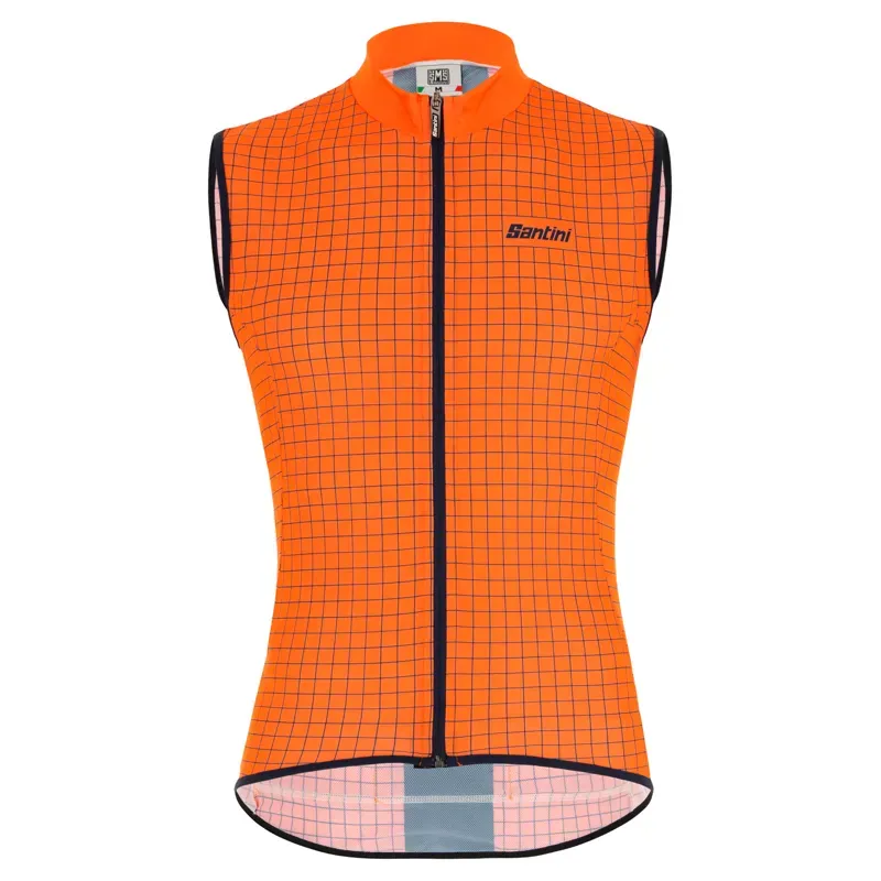 Santini Nebula Windproof Rain Resistant Skin Vest in Orange