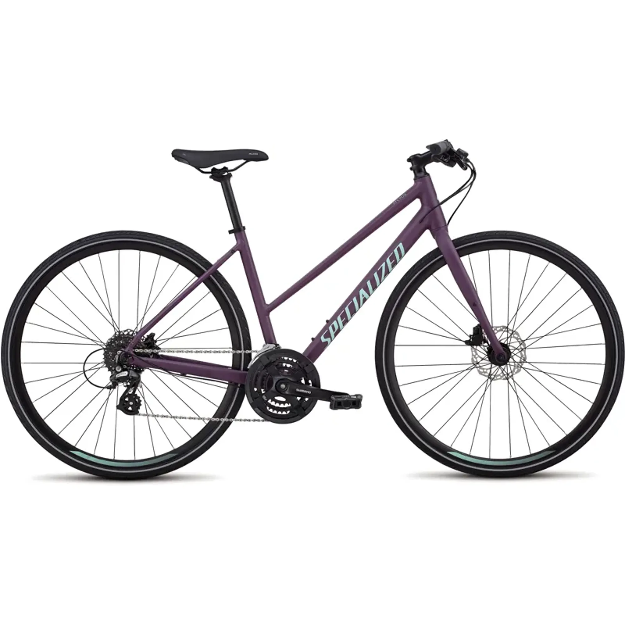 2018 Specialized Womens Sirrus Disc Step-Through Hybrid Bike in Purple
