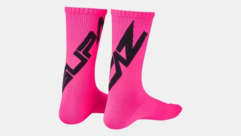 Specialized Supacaz SupaSox Twisted Socks in Black/Neon Pink