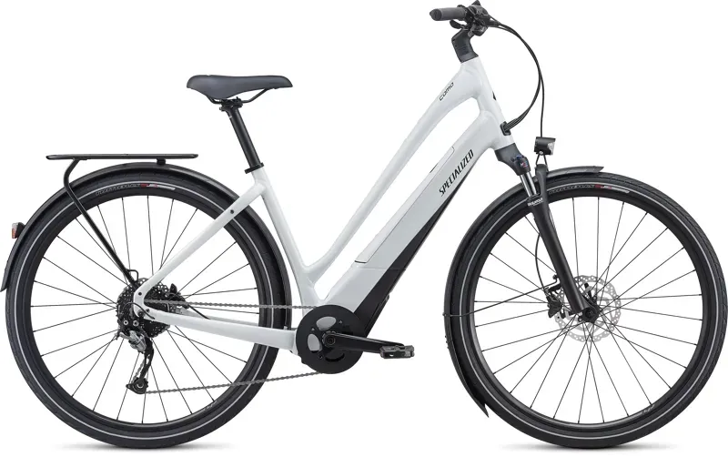 2021 Specialized Turbo Como 3.0 Electric Low-Entry Hybrid Bike in White