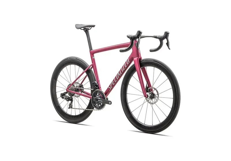 Specialized Tarmac SL8 Pro - SRAM Force eTap AXS Road Bike In  Satin Pink Tint Over Silver Dust/Silver Dust-2