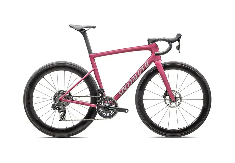 Specialized Tarmac SL8 Pro - SRAM Force eTap AXS Road Bike In  Satin Pink Tint Over Silver Dust/Silver Dust-1