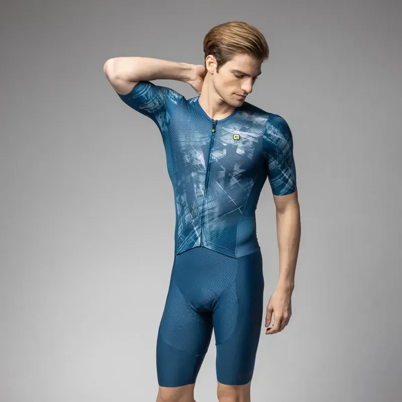 Ale Clothing Mirror PR-E Short Sleeved Skinsuit in Blue