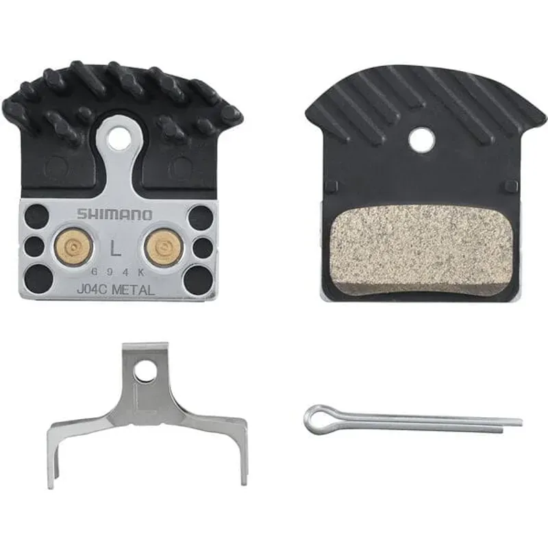 Shimano Spares BRBX J04C Metal Pad and Spring with Fin in Metal Black