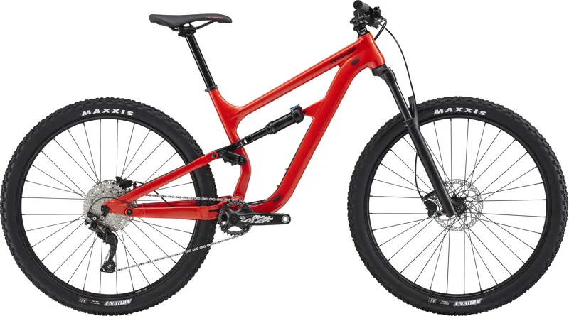 red cannondale mountain bike