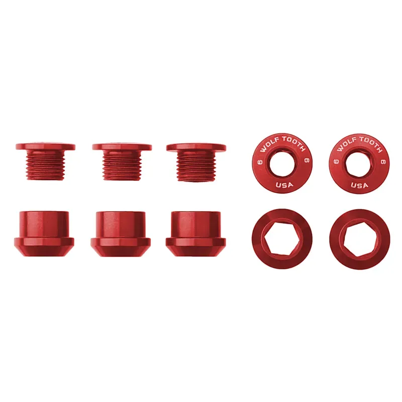 Wolf Tooth Chainring Bolts in Red