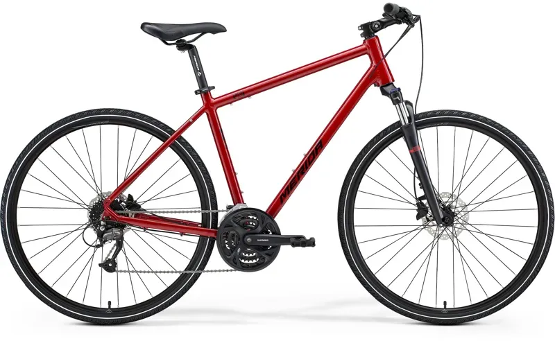 2021 Merida Crossway 40 Hybrid Bike in Red