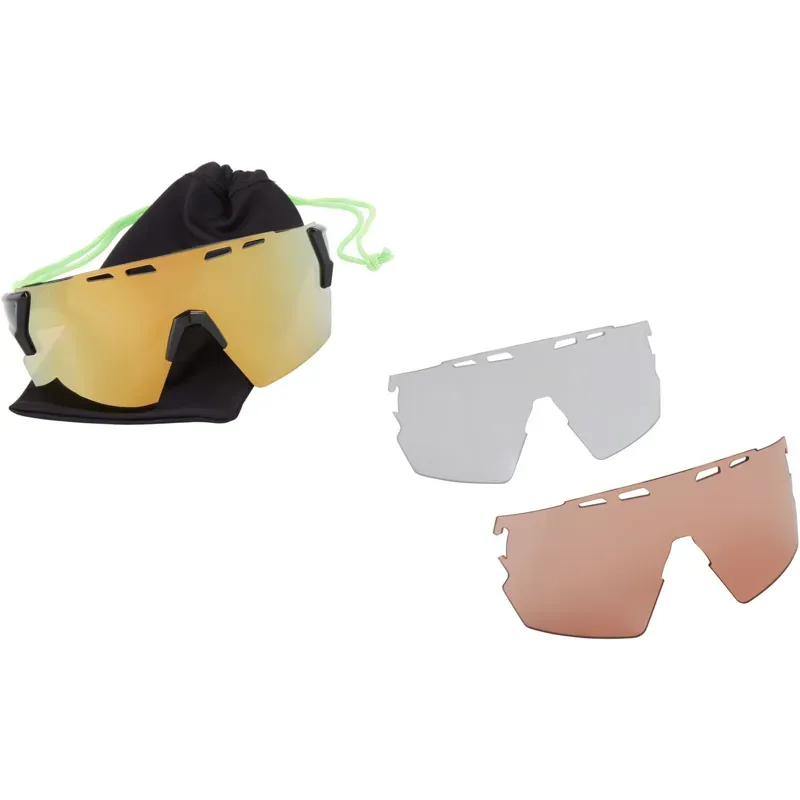 Madison Stealth Fire Mirror/Amber/Clear 3 Lens Sunglasses in White-5