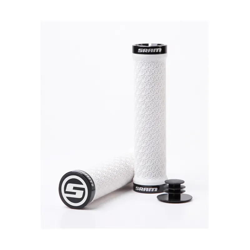Sram Locking Grips Clamps and End Plugs Pair in White