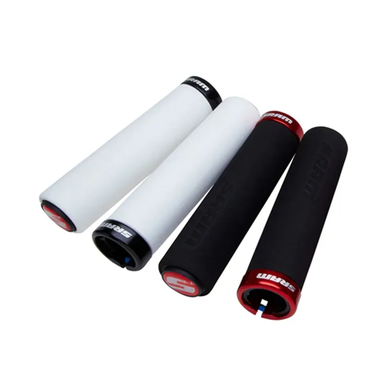 Sram 129mm Foam Locking Grips w/ Clamp and End Plugs in Black/Red