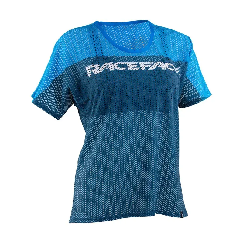 Race Face Maya Womens Short Sleeve Mesh Jersey in Blue 