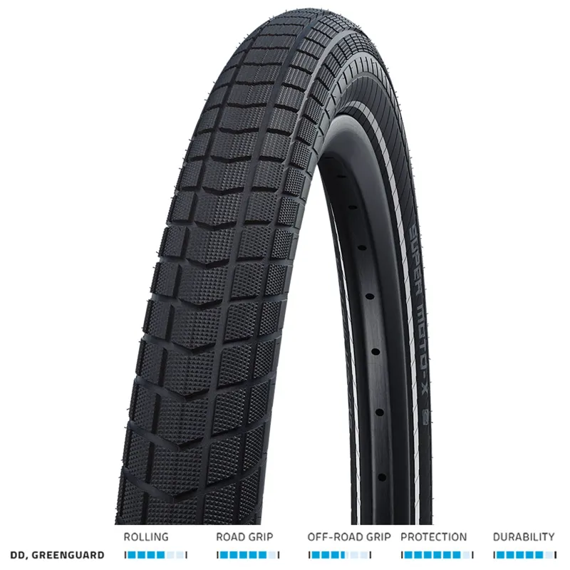 Schwalbe Super Moto-X 20x2.4-inch Tire in Black/Reflective-3