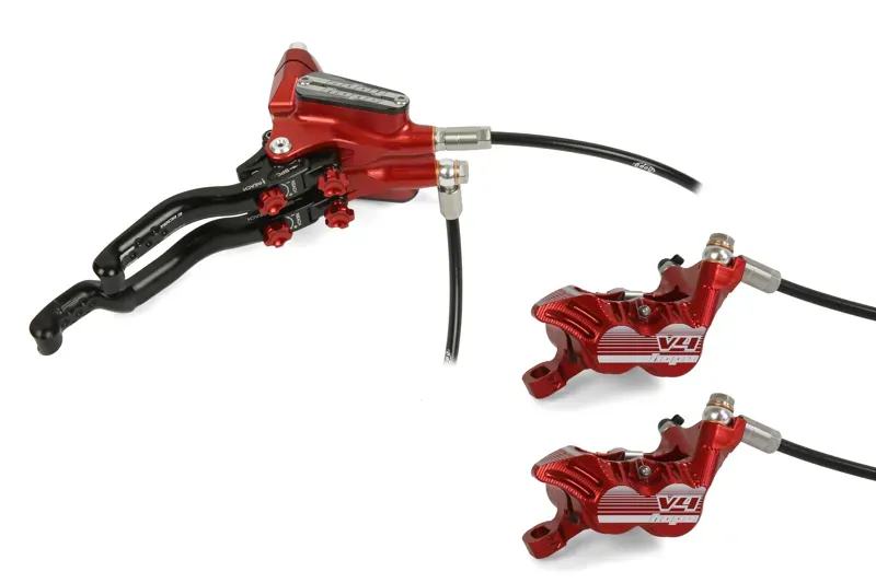 Hope Tech 3 V4 Duo R/H No Rotor Calipers in Red
