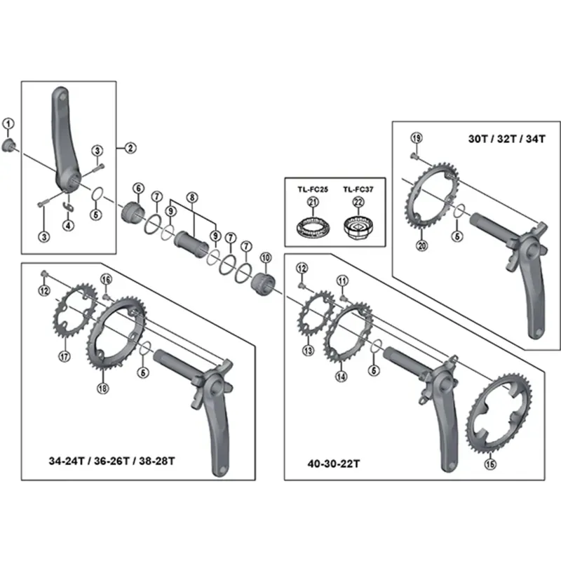 Shimano M8000 36/26 Double Chainring-1