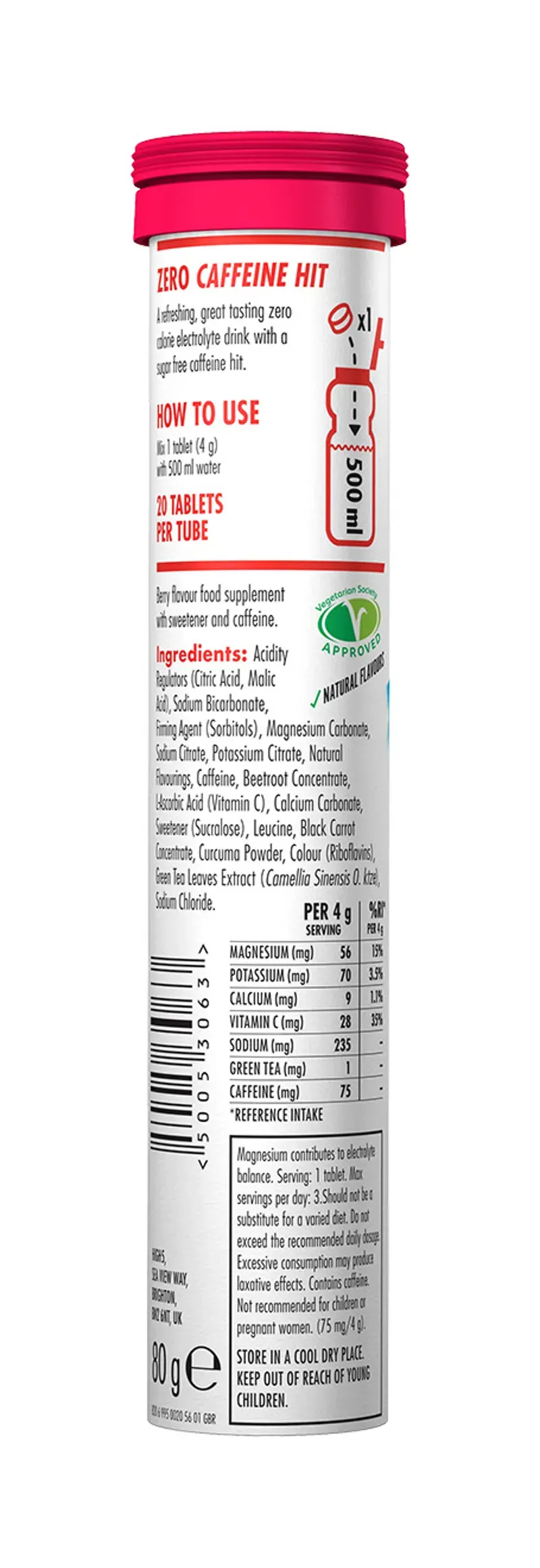 High5 ZERO Caffeine Hit Hyrdation Tablets in White-2